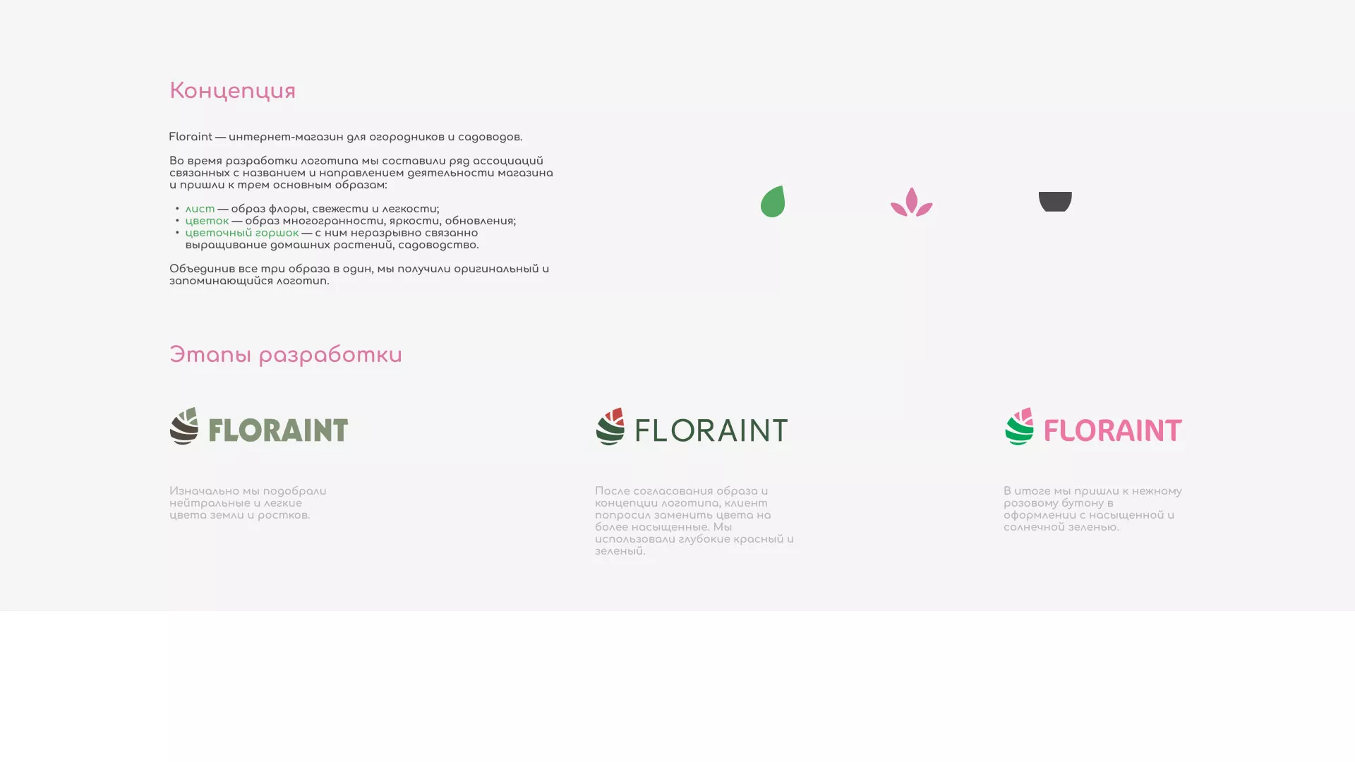 Создание логотипа и интернет-магазина «FLORAINT» в Донском