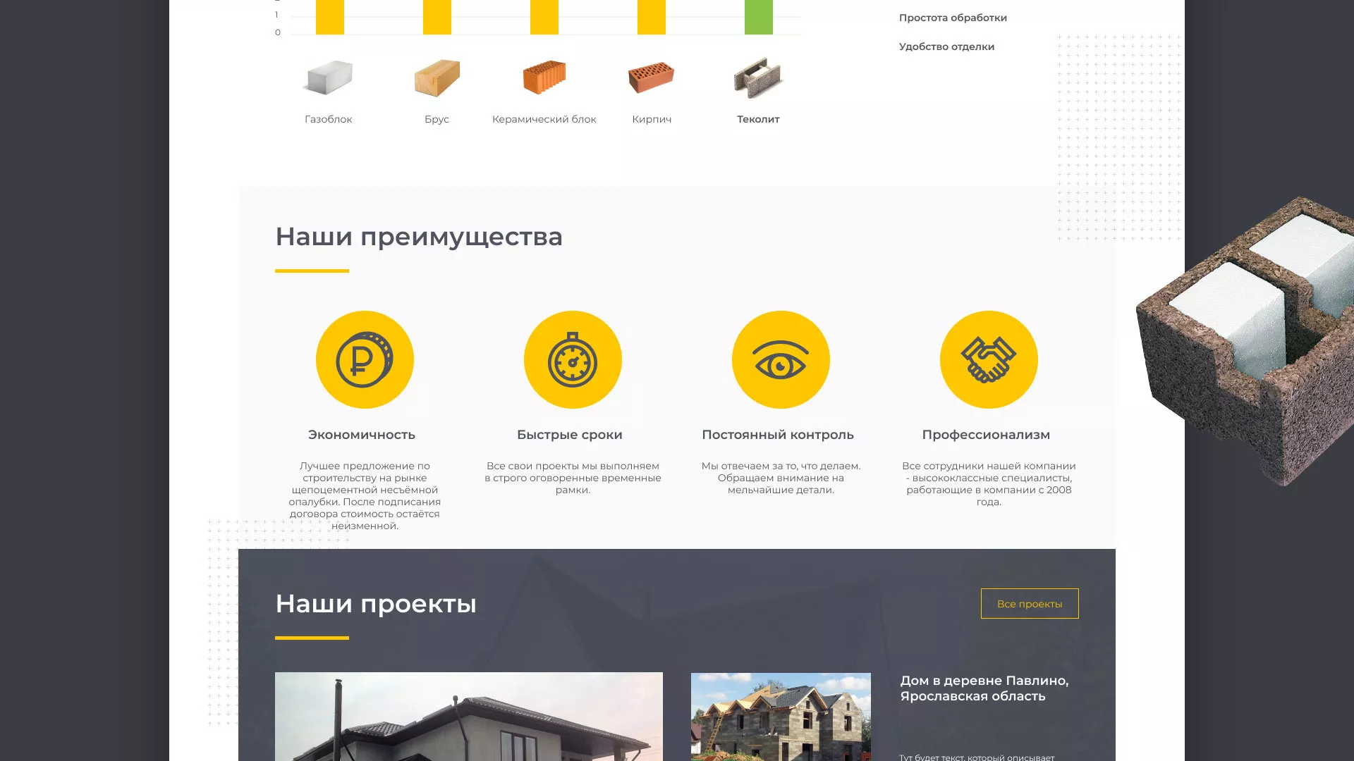 Создание сайта для строительной компании «ЭКОДОМ» в Донском