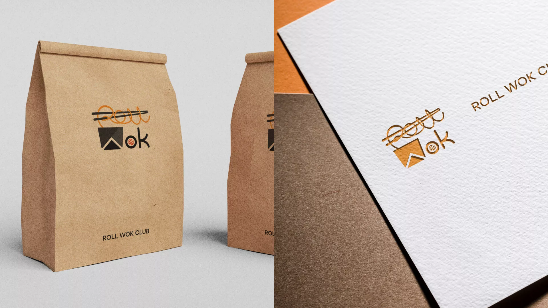Разработка логотипа суши-бара «Roll Wok Club» в Донском