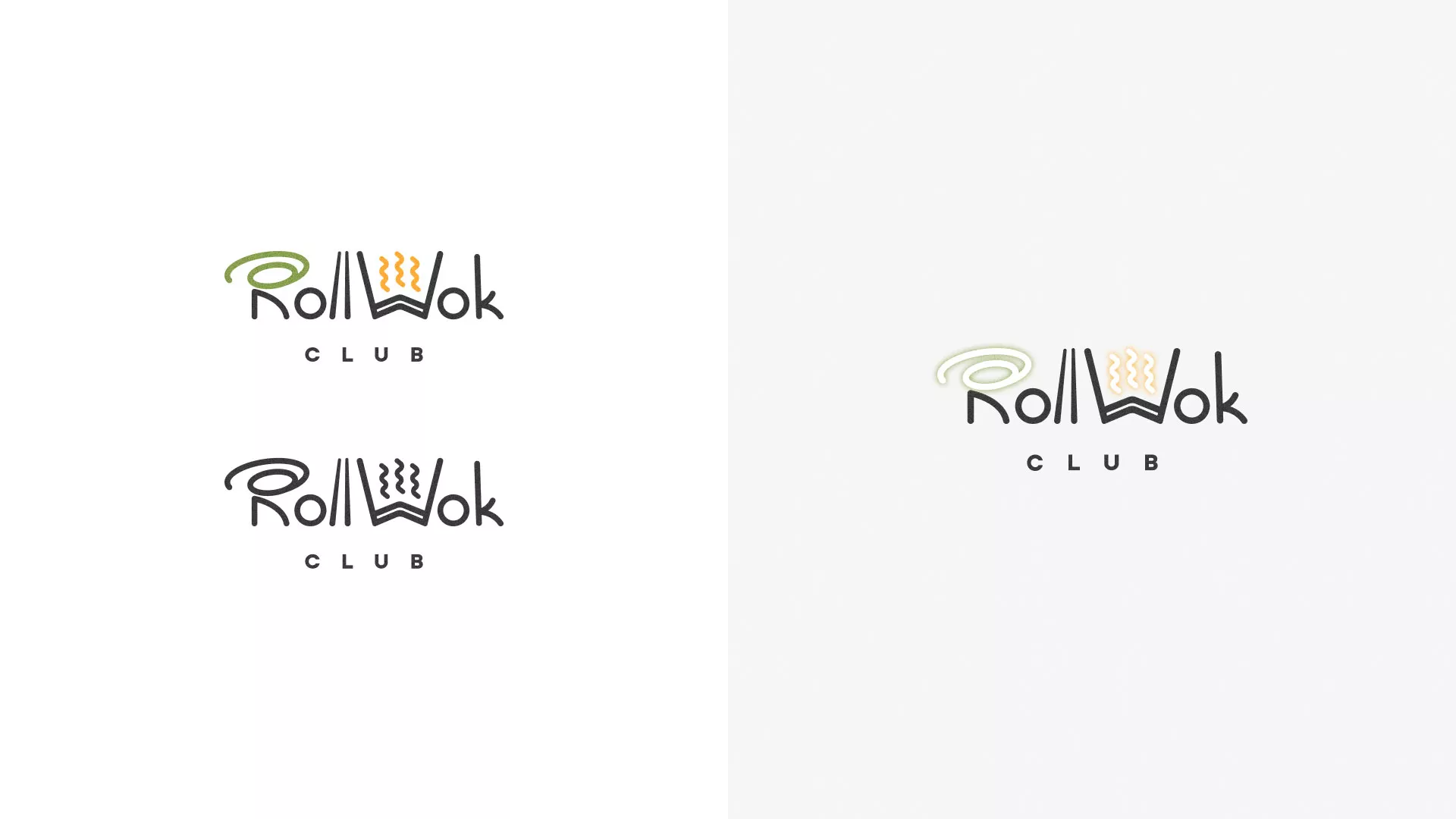 Разработка логотипа и фирменного стиля суши-бара «Roll Wok Club» в Донском