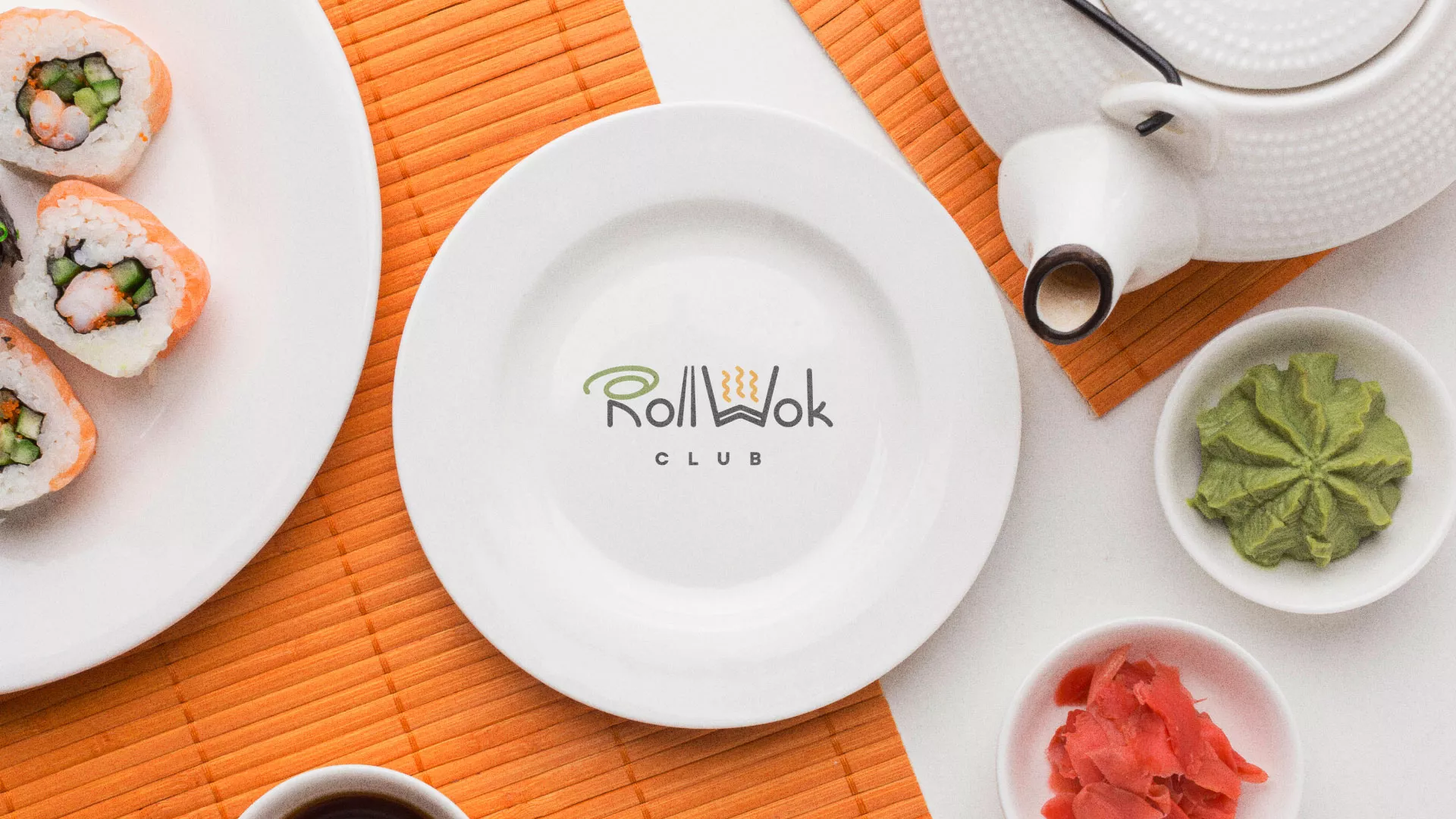 Разработка логотипа и фирменного стиля суши-бара «Roll Wok Club» в Донском